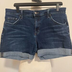 Denim shorts, dark wash